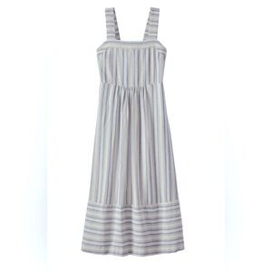 Patagonia Garden Island Blue and Cream Striped Dress